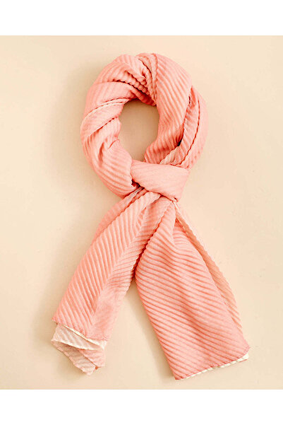 REDTAG Women Pink And White Solid Scarf