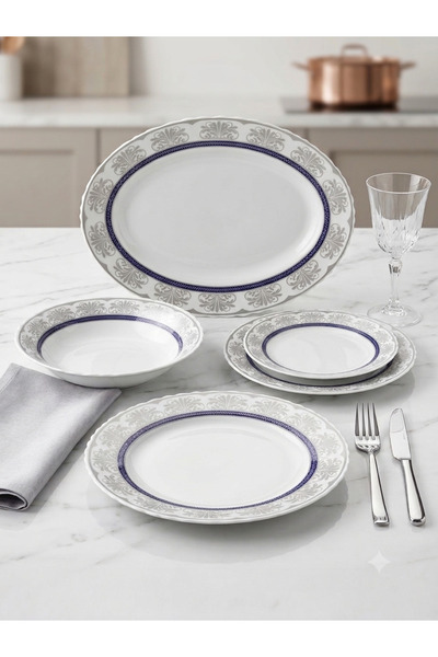 ALTCEVA Serviciu de masa CrownBlue, opal, 19 piese