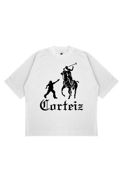 PURE EFFECT Unisex Oversize Corteiz Atli Printed Boxy Fit Thick Fabric T-Shirt
