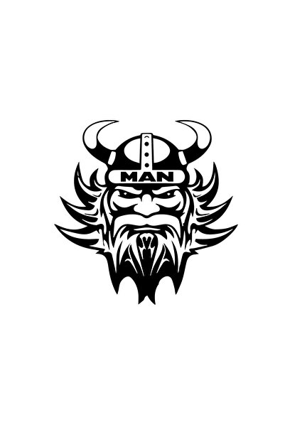 Amo-Stickers Sticker camion MAN Viking 120cm Argintiu
