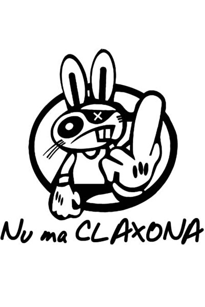 Amo-Stickers Sticker Auto Nu ma Claxona 25cm Negru