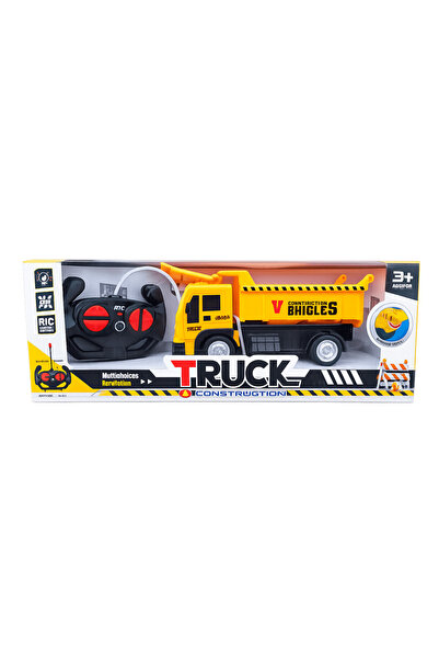 Baby Planet Children's Remote Control Engineering Dump Truck Toy, Yellow Inte...