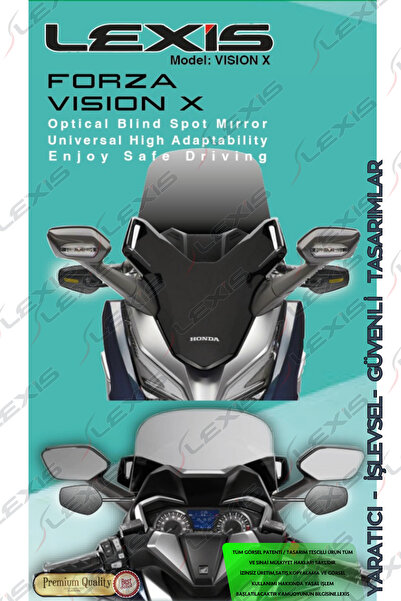 LEXİS HONDA FORZA VISION X Extra Kör Nokta Ayna Ultra Optik Görüntü Geniş Açı...