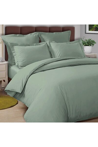 PIZUNA Cotton Double Duvet Cover 200x200 cm Sea Foam, 100% Long Staple Cotton...