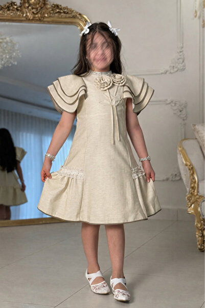 JO FASHION Girls' Dress with Ruffle Butterfly Sleeves