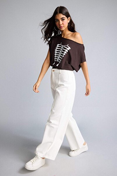 DeFacto Wide Leg Pocketed High Waist Gabardine Trousers F1649Ax26Au