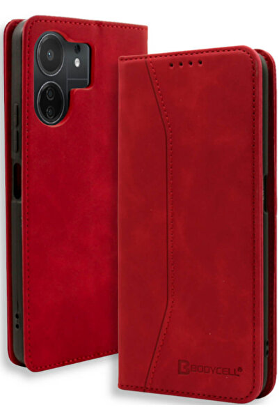 Bodycell Θήκη - Πορτοφόλι Xiaomi Redmi 13C / Poco C65 - Red