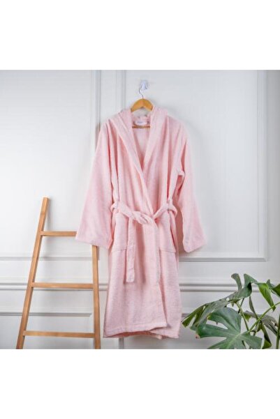 Alhabib bedding Nadaf Robe with Hood 100% Cotton Luxury Turkish Light Pink Si...