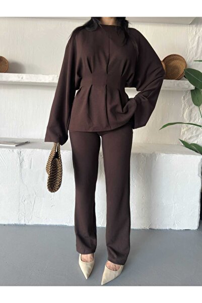 MYGİYİMİSTANBUL Premium Quality Modal Fabric Suit with Pleated Details