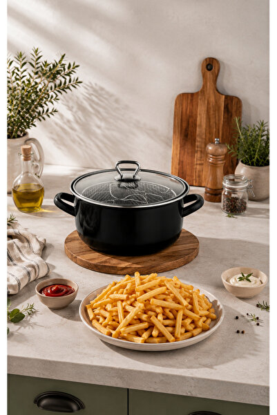 Enza Golden Crisp 22 cm Enamel Frying Pan