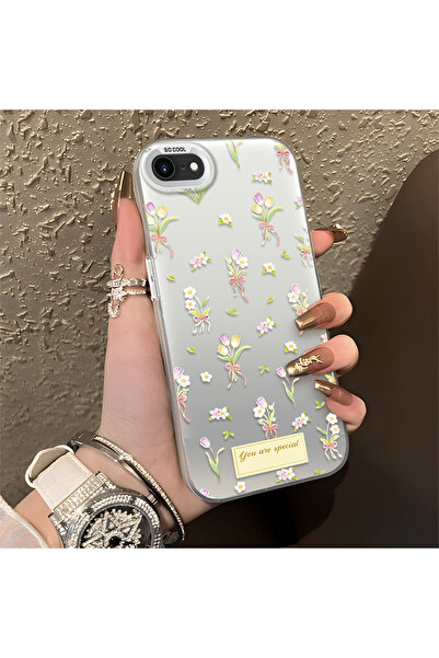 CASEVIBE iPhone 7/8/SE 2020 2022 Uyumlu Hafif lüks, şık ve zarif çiçek baskıl...