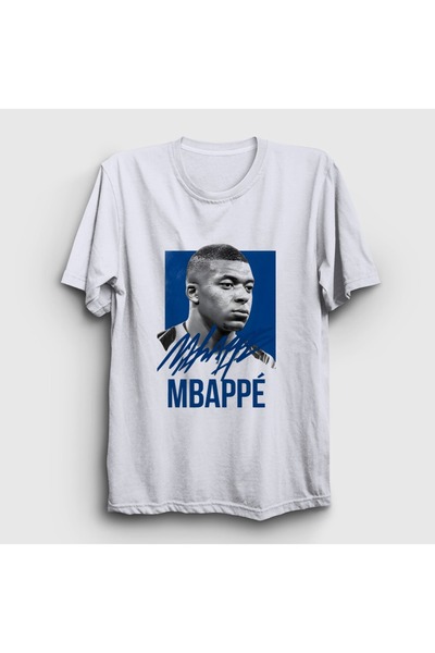 Presmono Unisex White Signature Kylian Mbappe Football T-Shirt 615792Tt