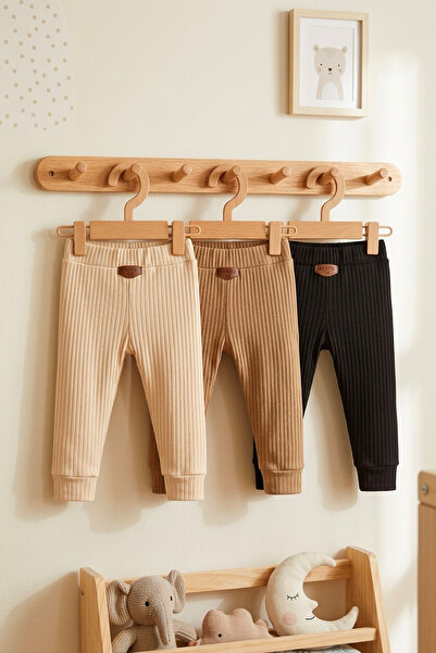 MAHFEL 3-Pack 100% Cotton Flexible Ribbed Baby Alpine Pants Unisex
