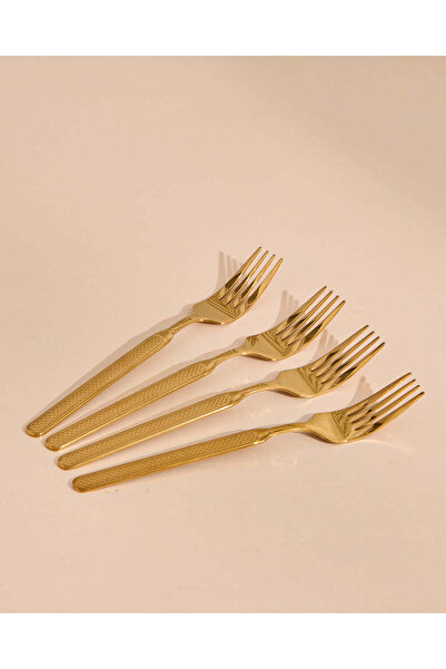REDTAG Gold Dinner Fork Set Embossed (4 Piece)
