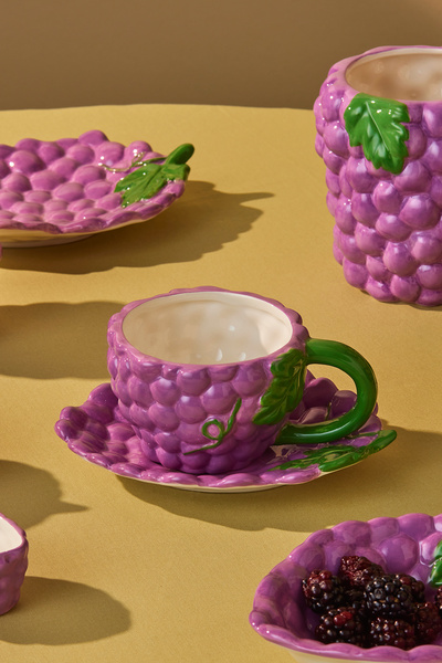 Karaca Grape Üzüm Desenli Çay Fincan Takımı 296 ml