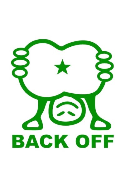 OEM Autocolant decorativ auto  "BACK OFF ", 15cm, Verde