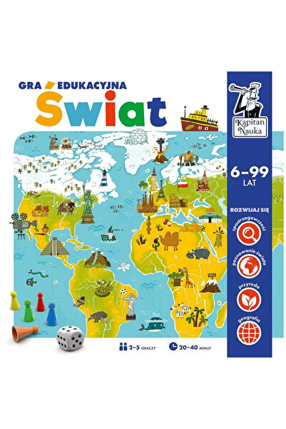 KAPITAN NAUKA Joc educativ/joc de calatorie Swiat, pentru 6-99 ani, 2-5 jucat...