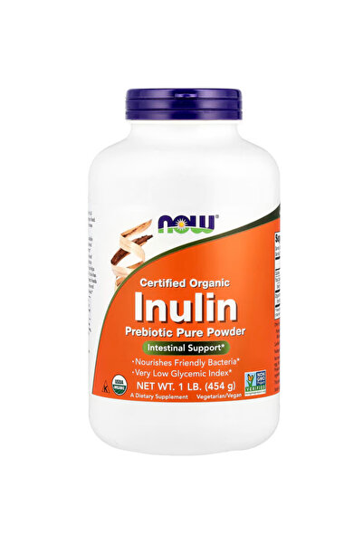 Now Foods Inulin Prebiotic Pure Powder, Certified Organic, Non-GMO Project Ve...
