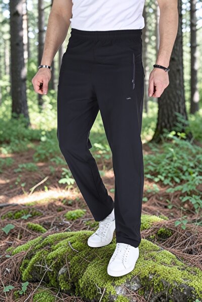BİRBEYSTORE Sports Sweatpants Summer Thin Parachute Fabric Elastic Waist (Nav...