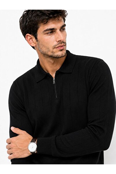 ModaYaren New Season Polo Collar Zippered Sweater