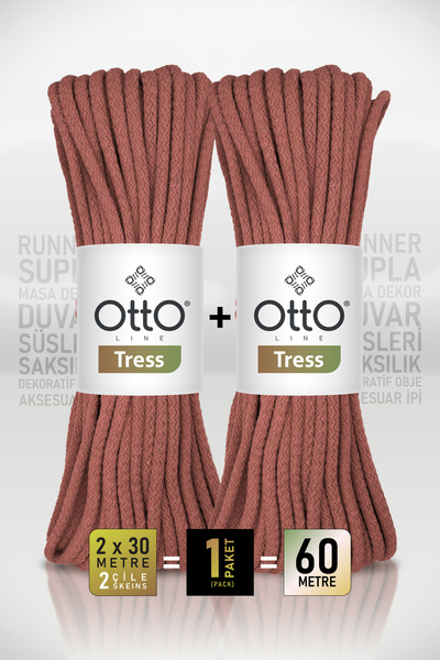 Otto تريس - كيريت (5043) - عبوة من قطعتين × 30 م/6 مم/500 جرام - حبل قطني للت...