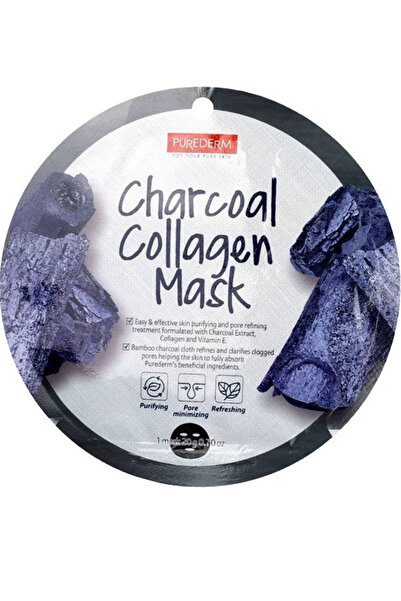 Purederm Charcoal Collagen Mask Sheet Face Mask with Activated Charcoal & Col...
