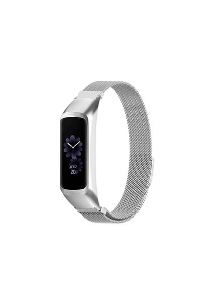 CONOCER Samsung Galaxy Fit 2 R220 Uyumlu Metal Hasır Mıknatıslı Kordon Kayış