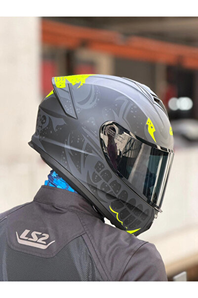 Givi 50.X BONES MAT SİYAH-NEON SARI KASK (SİYAH VİZÖR)
