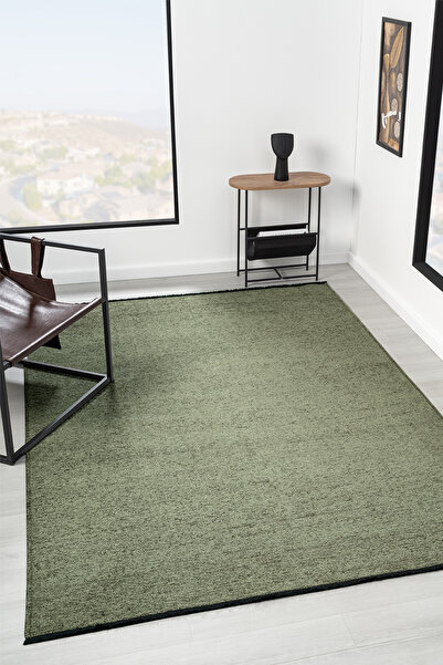 VİTALİHOME Liv Yeşil Kilim Yıkanabilir Kaymaz Taban Şönil Kilim Salon Oturma ...