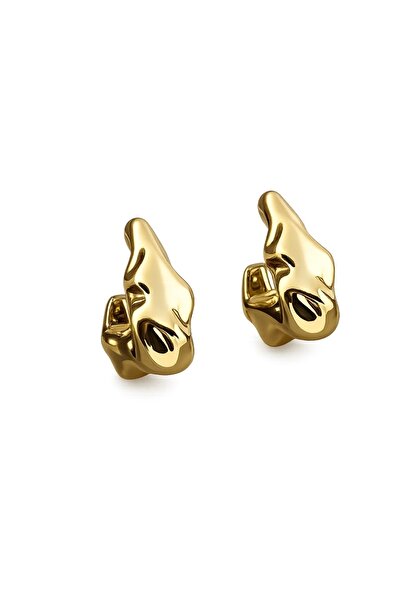 Gold Tasarımlı Taşlı Minimalist Küpe