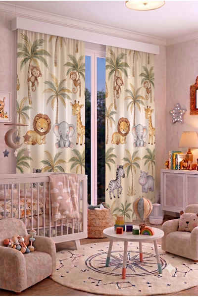 EFSANE PET ستارة خلفية لغرفة الأطفال الرضع مقاس 100 × 250 سم، ستارة غرفة الأط...
