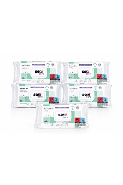 Seni Pachet cu 5 x șervețele umede Care Classic, 68 bucăți