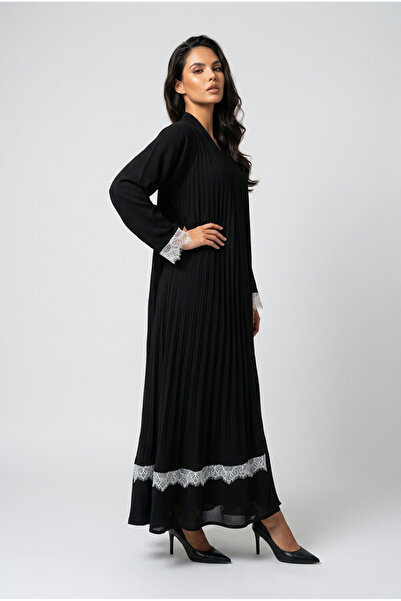 DAR ALSALAAM Abaya Kluş Kaserat White Lace Wrap, Suitable for All Seasons.
