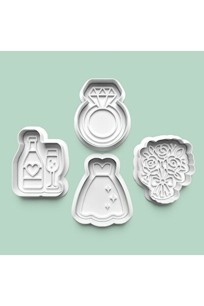 AKTASTORE Bride Theme Special Day Engagement Wedding Theme Cookie Mold and Su...