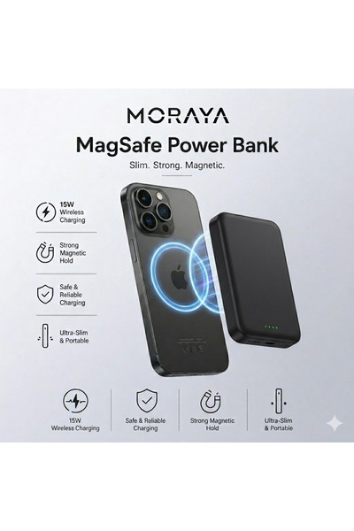 MORAYA CELL-01 10000mAh Magnetic Wireless Power Bank, 15W MagSafe Compatible ...