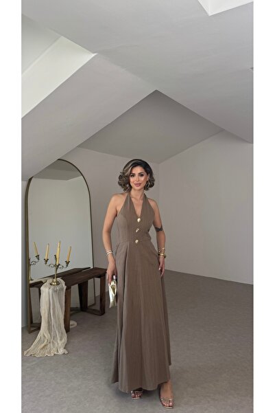 Nesil Sole Halter Neck Maxi Dress