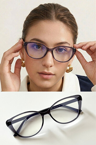 LUNE EYEWEAR KATE OVAL KARE MAVİ IŞIK KORUMALI ŞEFFAF GÖZLÜK