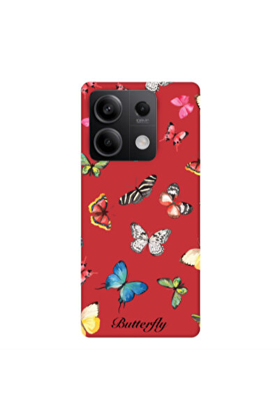 Other Xiaomi Redmi Note 13Pro 5G Mixed Butterflys Red Colored Silicone TPU Θήκη
