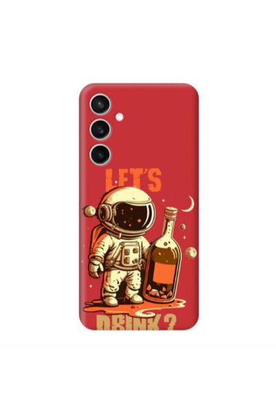 Other Samsung S24 FE Lets drink Red Colored Silicone TPU Θήκη