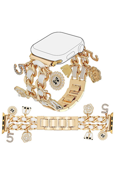 kılıfbenim Apple Watch Kadınlar İçin Kalp ve Anahtar Figürlü Kordon ,Ayarlana...