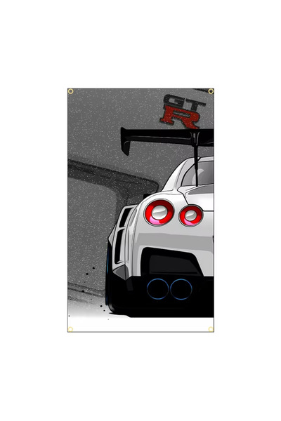OEM Σημαία διακοσμητική NISSAN GTR flag Decor 60x90cm - Γκρί