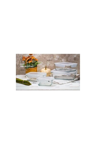 Empressco 4-Piece Glass Storage Container Set, 1900Cc, 1200Cc, 800Cc, 400Cc, ...