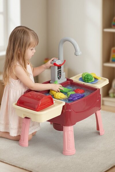 Generic 1 Set Abs Electric Running Water Play Sink Kitchen Set Role Play Acce...