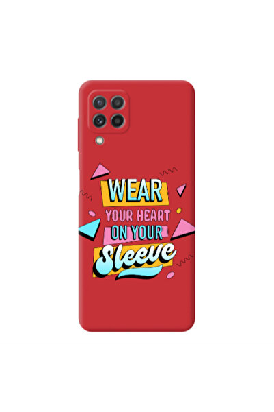 Other Samsung A22 4G Wear Your Heart Red Colored Silicone TPU Θήκη