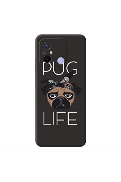 Other Xiaomi Redmi 12C Pug Life Black Colored Silicone TPU Θήκη
