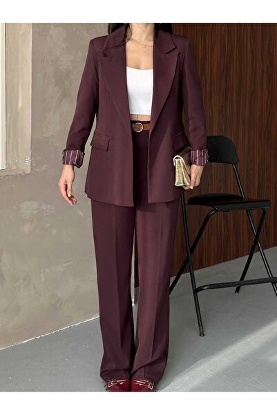 BLAZER CEKET VE GENİŞ PAÇA PANTOLON TAKIM