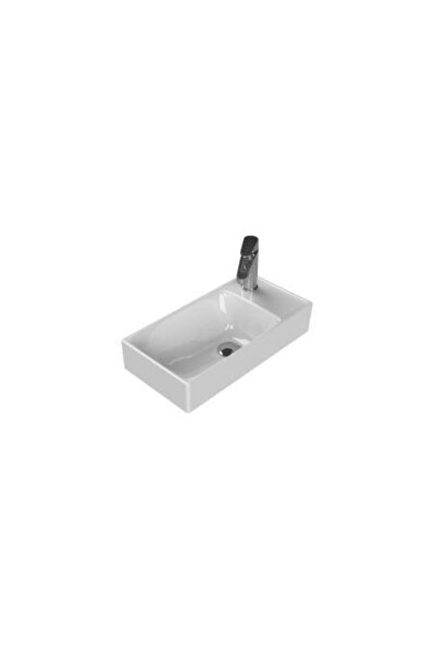 TURKUAZSERAMİK Turkuaz Sharp Etajer Uyumlu Lavabo 50*25 cm (Sağdan Batarya De...