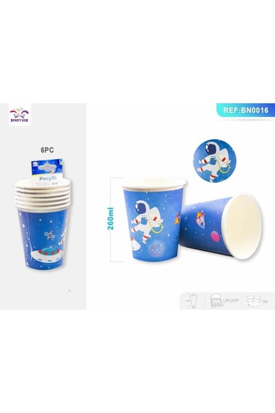 MC Micostore Pahar carton pentru petrecere PartyGo, 250 ml, carton, imprimeu ...