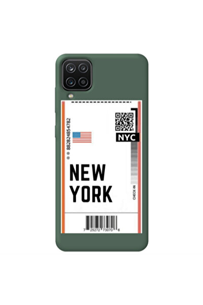 Other Samsung A12 New York NYC Dark Green Colored Silicone TPU Θήκη