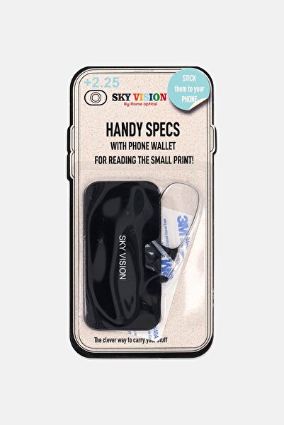 Skyvision Men 4205004 Handy Rectangular Reading Glasses With Phone Wallet, Black